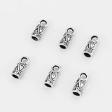20pcs Carved Pattern End Cap Bead 3.5mm Fit Round Leather Cord Bracelet Making
