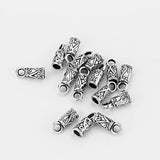 20pcs Carved Pattern End Cap Bead 3.5mm Fit Round Leather Cord Bracelet Making