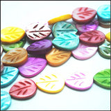 20pcs Colorful Shell Leaf Beads 15x20mm for Bracelets Making