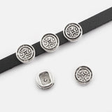 20pcs Charms Flat Slider Beads for 6mm Leather Cord Bracelet Making