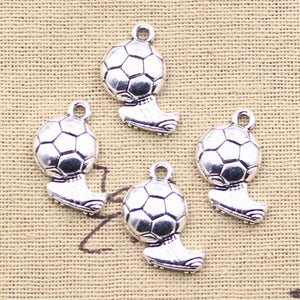 20pcs Football Soccer Shoes Charms Antique Silver Pendants DIY Crafts