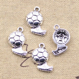 20pcs Football Soccer Shoes Charms Antique Silver Pendants DIY Crafts