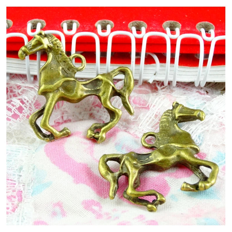 20pcs Horse Steed Charms 32*29MM Antique Bronze DIY Jewelry Making Pendants