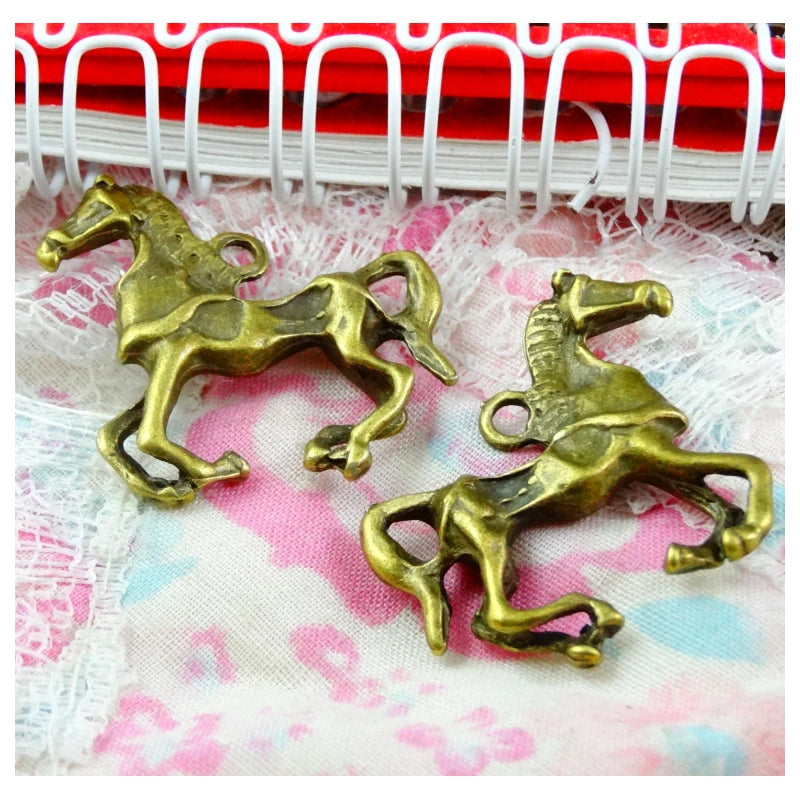 20pcs Horse Steed Charms 32*29MM Antique Bronze DIY Jewelry Making Pendants