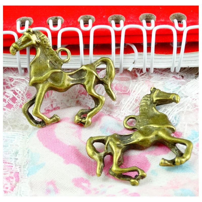20pcs Horse Steed Charms 32*29MM Antique Bronze DIY Jewelry Making Pendants