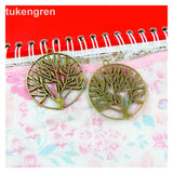 20pcs Round Tree Charms for Jewelry Making Findings