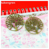 20pcs Round Tree Charms for Jewelry Making Findings