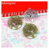 20pcs Round Tree Charms for Jewelry Making Findings