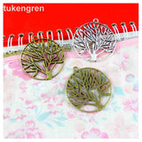 20pcs Round Tree Charms for Jewelry Making Findings