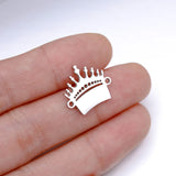 20pcs Stainless Steel Crown Pendants Jewelry Making DIY Craft