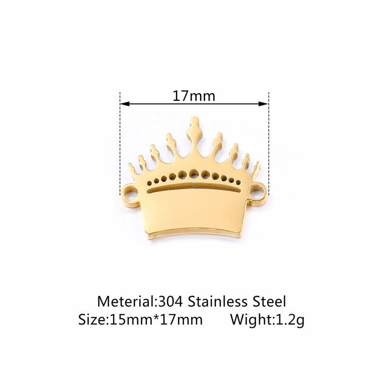 20pcs Stainless Steel Crown Pendants Jewelry Making DIY Craft