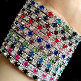 20pcs Kids Girls Elastic CZ Bracelets Friend Party Gift Zircon Wristbands