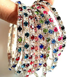 20pcs Kids Girls Elastic CZ Bracelets Friend Party Gift Zircon Wristbands
