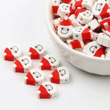 20pcs Christmas Santa Claus Polymer Clay Beads for DIY Accessories