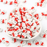 20pcs Christmas Santa Claus Polymer Clay Beads for DIY Accessories