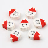 20pcs Christmas Santa Claus Polymer Clay Beads for DIY Accessories