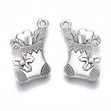 20pcs Christmas Alloy Snowman Tree Stockings Pendants for Jewelry Making