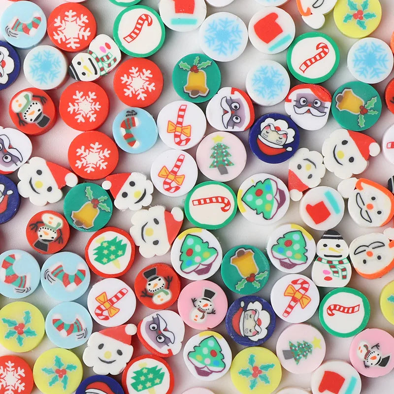 20pcs Christmas Tree Polymer Clay Beads for Handicrafts Bracelets Keychains