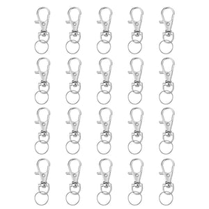 20pcs Key Chain Ring Lobster Clasp Clips Key Hooks for DIY Jewelry Tools
