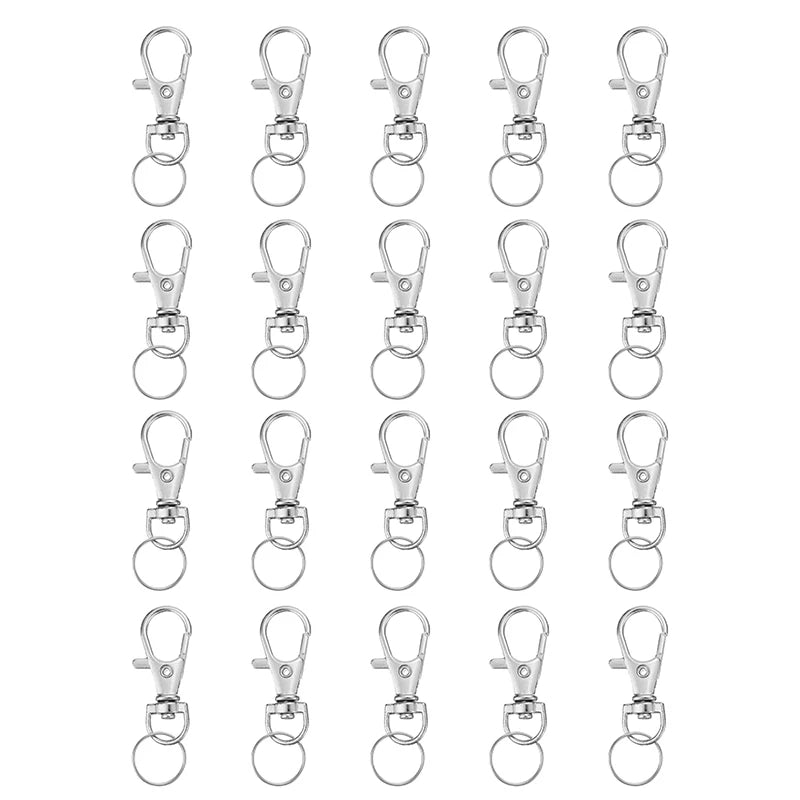 20pcs Key Chain Ring Lobster Clasp Clips Key Hooks for DIY Jewelry Tools
