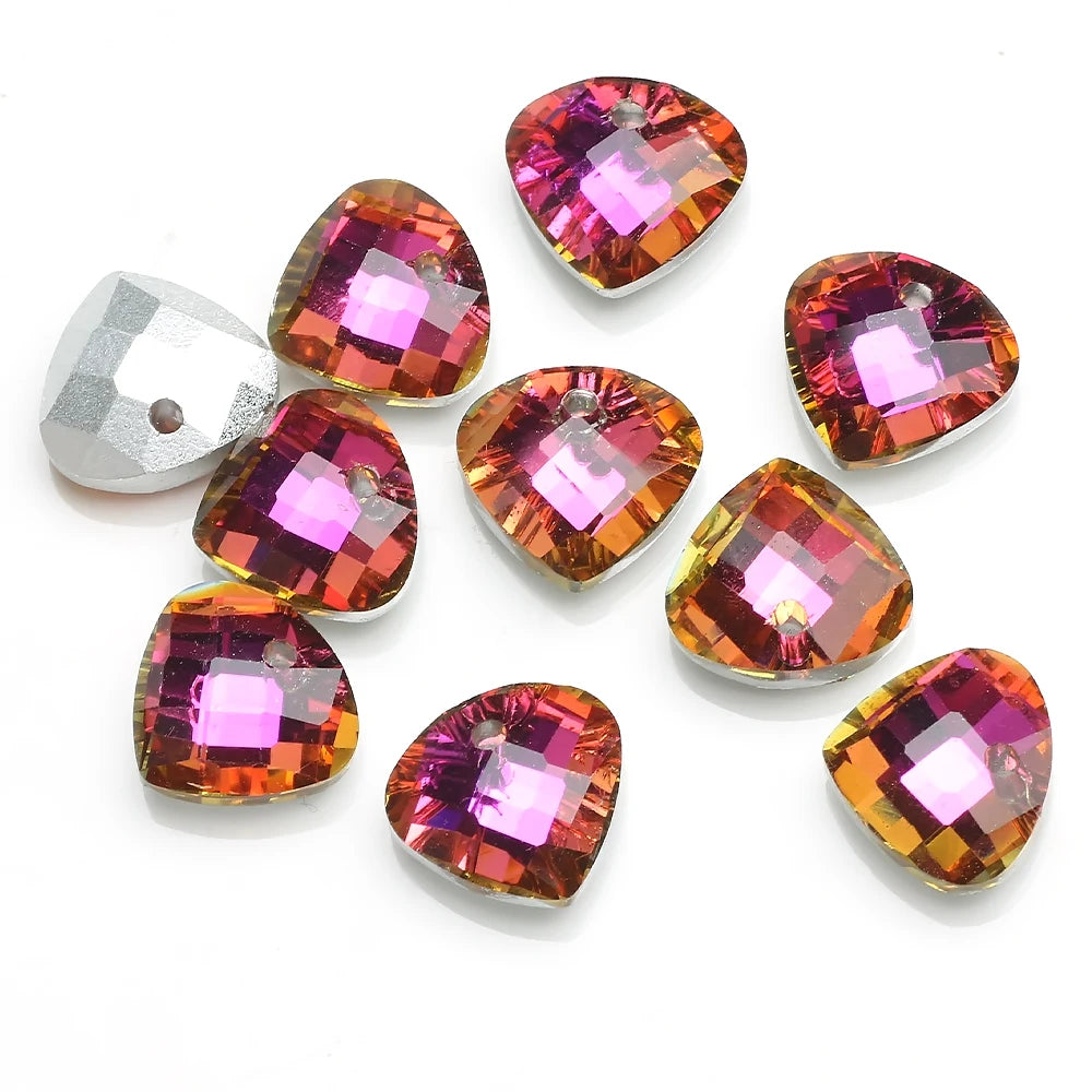 20pcs Colorful Crystal Charms Pendant Glass Beads DIY Earing Jewelry Making