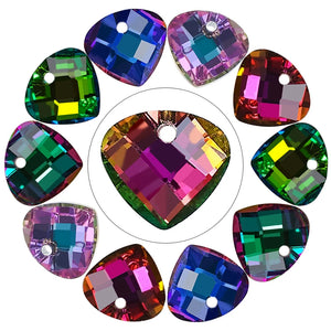 20pcs Colorful Crystal Charms Pendant Glass Beads DIY Earing Jewelry Making