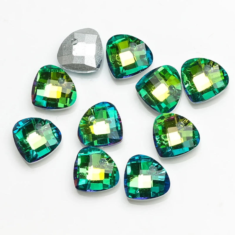 20pcs Colorful Crystal Charms Pendant Glass Beads DIY Earing Jewelry Making
