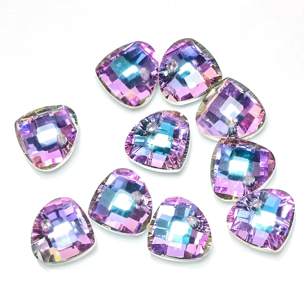 20pcs Colorful Crystal Charms Pendant Glass Beads DIY Earing Jewelry Making