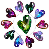 20pcs Colorful Crystal Charms Pendant Glass Heart Beads Earring Jewelry