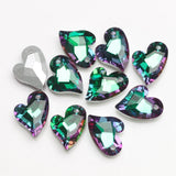20pcs Colorful Crystal Charms Pendant Glass Heart Beads Earring Jewelry