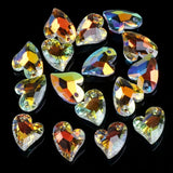 20pcs Colorful Crystal Charms Pendant Glass Heart Beads Earring Jewelry