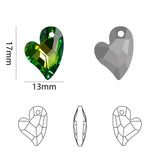 20pcs Colorful Crystal Charms Pendant Glass Heart Beads Earring Jewelry