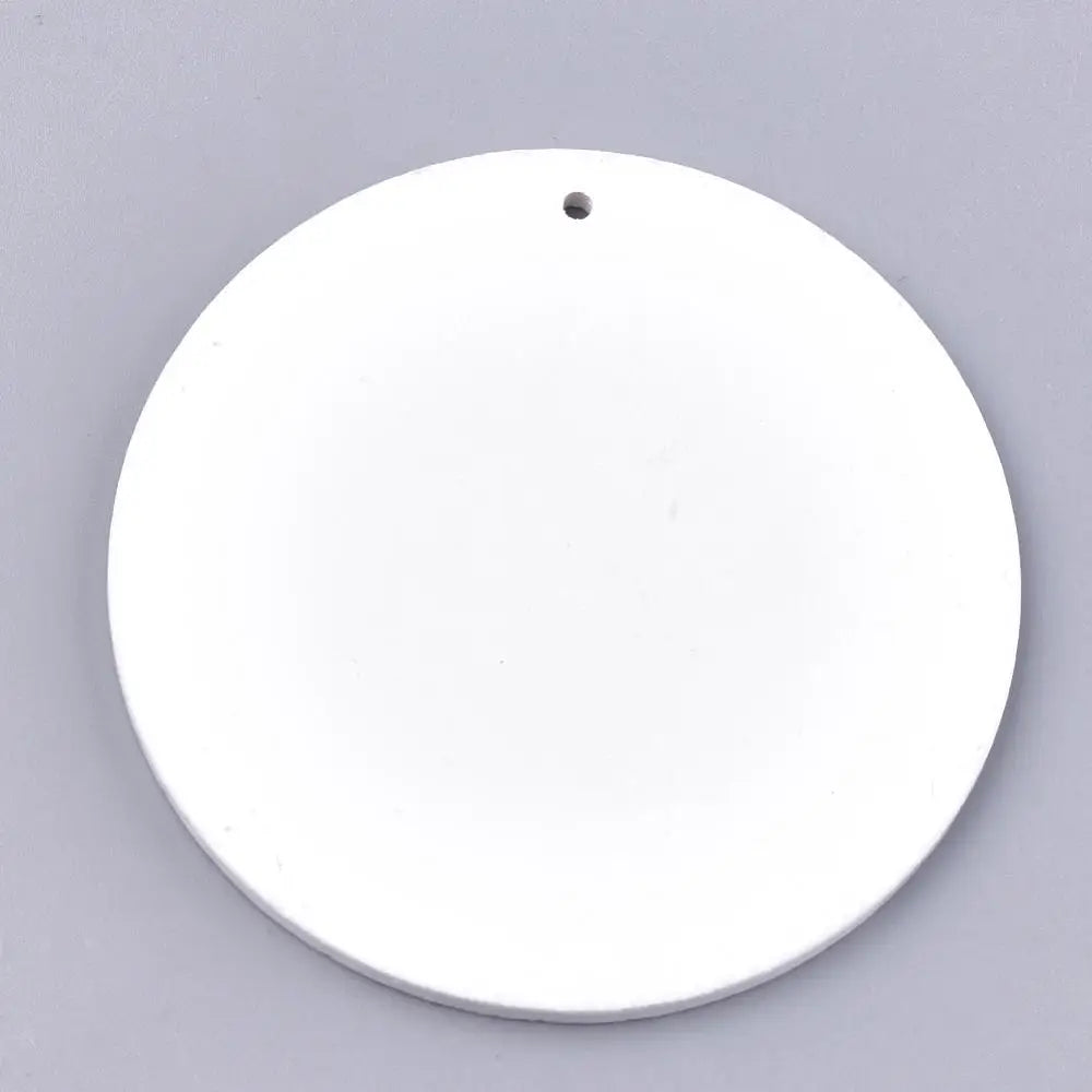 20pcs Colorful Wooden Big Pendants for Jewelry Making, Round Flat 60x2.5mm