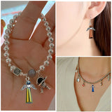 20pcs Glass Bead Charms Guardian Wing Dangle Pendant DIY Earring Wedding Gift