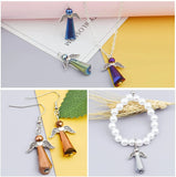 20pcs Glass Bead Charms Guardian Wing Dangle Pendant DIY Earring Wedding Gift