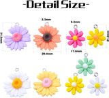 20pcs Flower Pendant Charms Resin Daisy Bead Charms for DIY Crafting