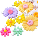 20pcs Flower Pendant Charms Resin Daisy Bead Charms for DIY Crafting