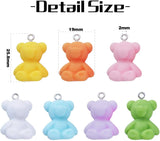 20pcs Colorful Resin Bear Charms for DIY Jewelry Making