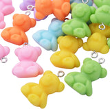 20pcs Colorful Resin Bear Charms for DIY Jewelry Making