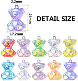 20pcs Glitter Teddy Bear Resin Pendants for DIY Jewelry Making