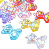 20pcs Glitter Teddy Bear Resin Pendants for DIY Jewelry Making