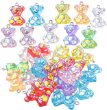20pcs Glitter Teddy Bear Resin Pendants for DIY Jewelry Making