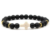 20pcs Resin Cross Charms 8MM Stone Beads Bracelet for Buddha Jewelry