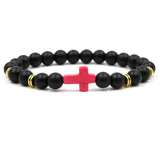 20pcs Resin Cross Charms 8MM Stone Beads Bracelet for Buddha Jewelry