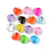 20pcs Colorful Resin Heart Charms for Jewelry Making DIY Crafts 16.5x17x9.5mm