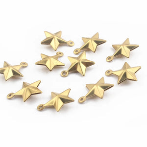 20pcs Copper Star Charms Pendant for DIY Jewelry Making 15*12mm
