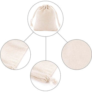 20pcs Cotton Double Drawstring Reusable Muslin Gift Candy Favor Bag