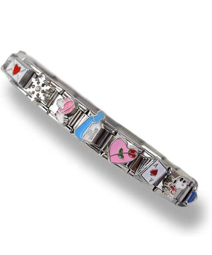 20pcs DIY Bracelet Pendant Heart Flower Links Charms 9mm Jewelry