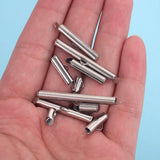20pcs Stainless Steel Crimp End Beads Slide On Clasp Tubes for Jewelry Making