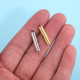 20pcs Stainless Steel Crimp End Beads Slide On Clasp Tubes for Jewelry Making